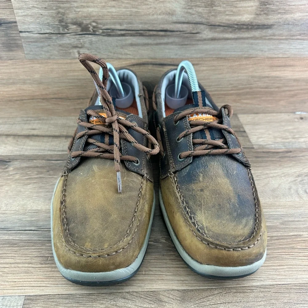 SKECHERS Brown Leather Casual Boat Deck Shoes Size US 8.5 EUR 41